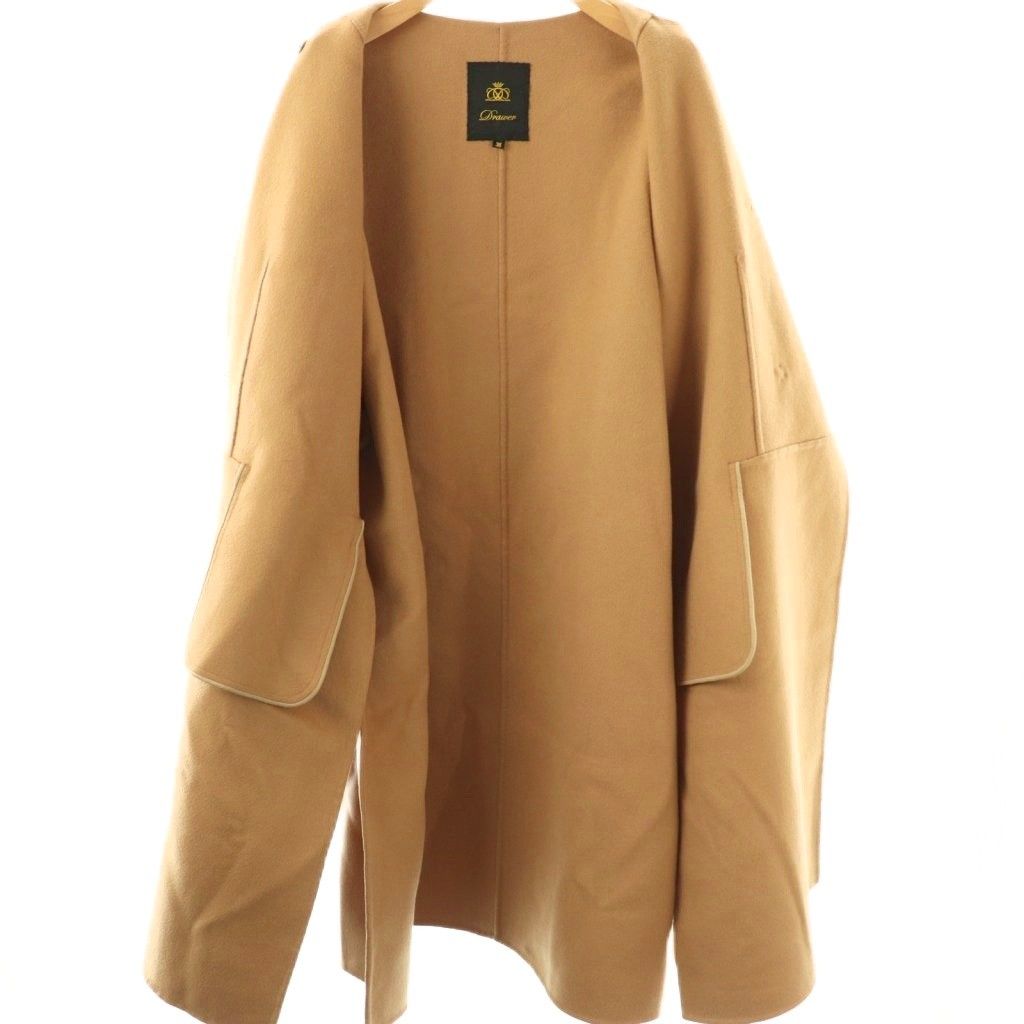 ドゥロワー Drawer リバーウールノーカラー七分袖コート アウター 36