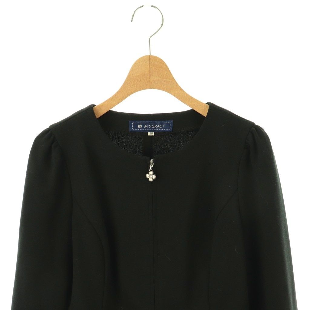 ☆ エムズグレイシー ☆ ノーカラージャケット ☆ ブラック 38 エムズ