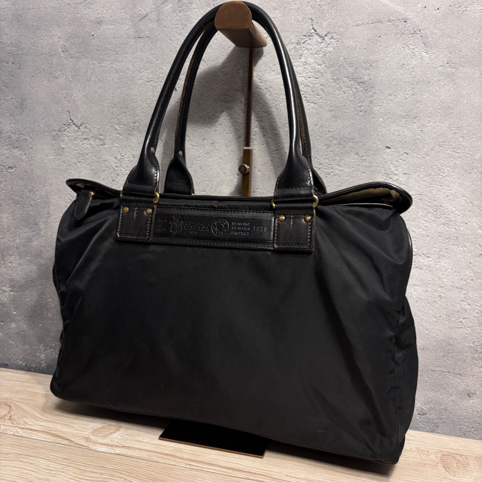 Felisi フェリージ 1828 ナイロン×レザー トートバッグ ブラック スレ