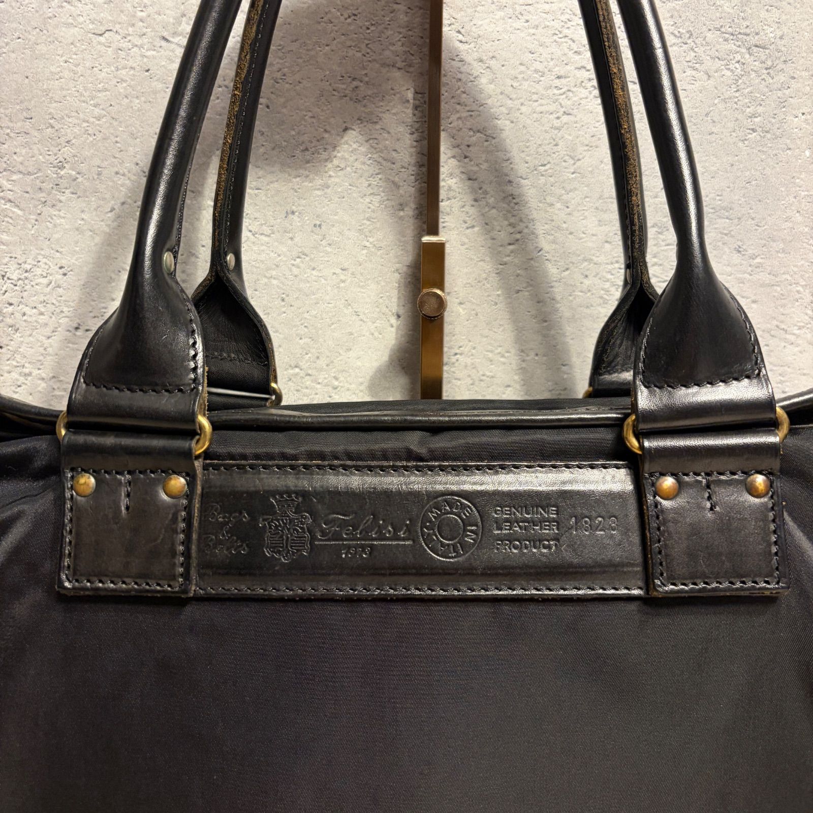 Felisi フェリージ 1828 ナイロン×レザー トートバッグ ブラック スレ