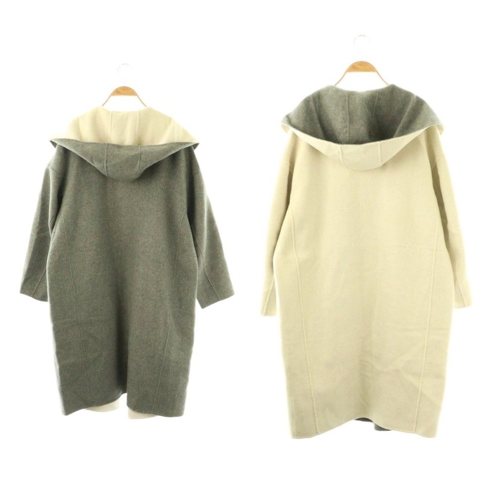 アドーア ADORE 2TONE リバーフード付きロングコート リバーシブル