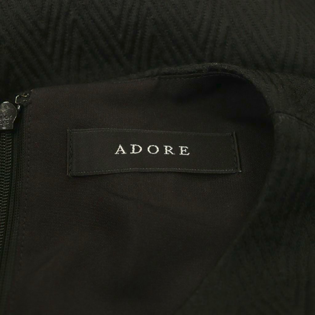 アドーア ADORE 23AW BLACK LABEL ヘリンボーンジャガードワンピース