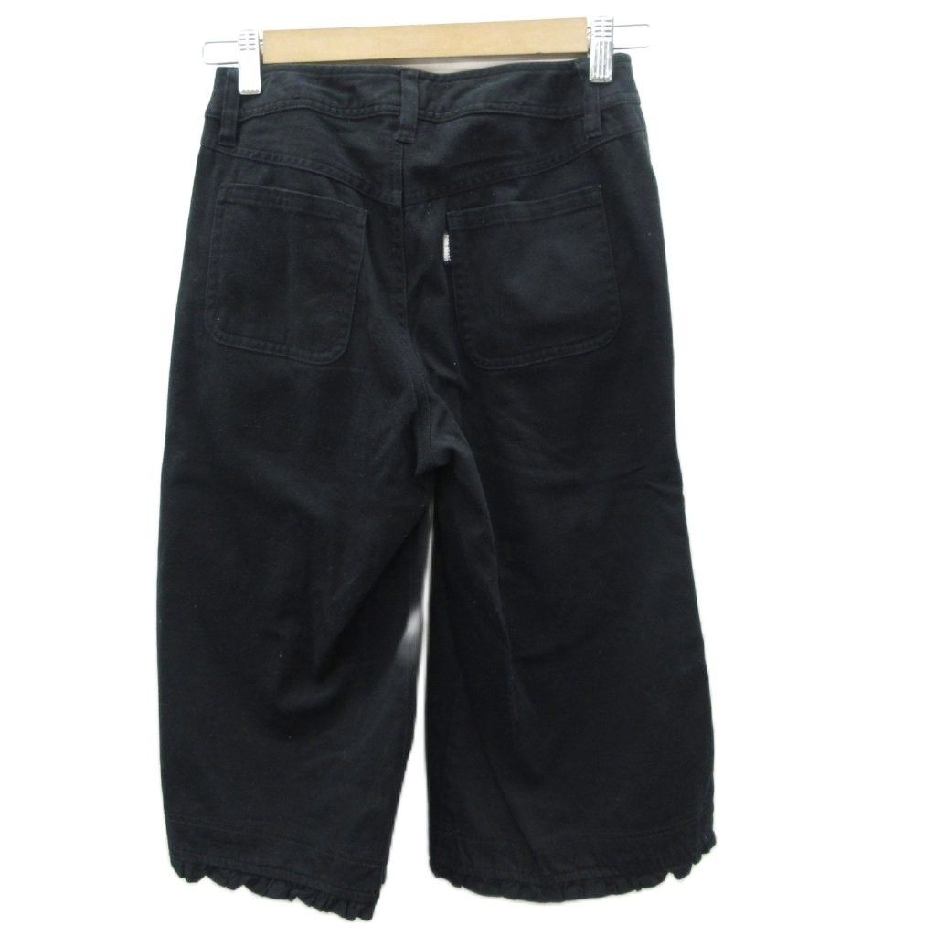 ピンクハウス PINK HOUSE ガウチョパンツ ワイドパンツ 七分丈 S 黒 花