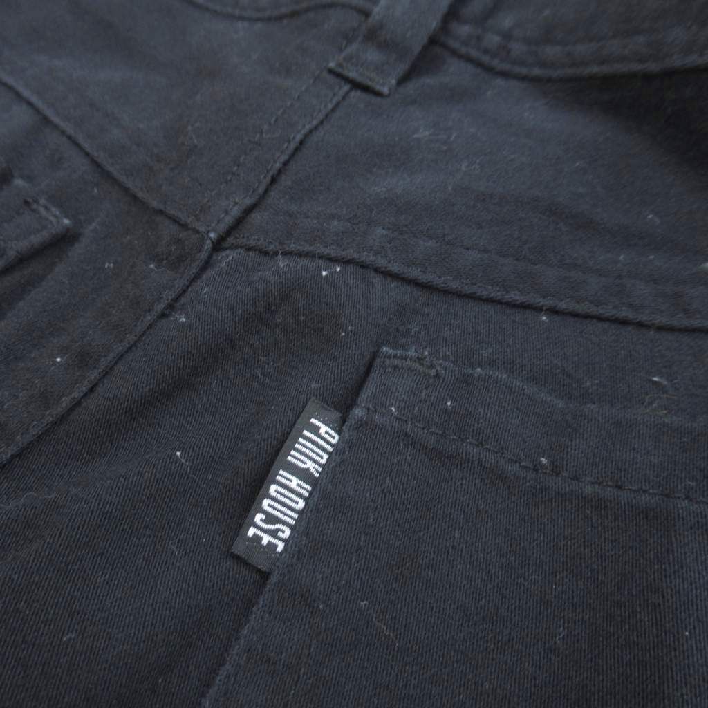 ピンクハウス PINK HOUSE ガウチョパンツ ワイドパンツ 七分丈 S 黒 花