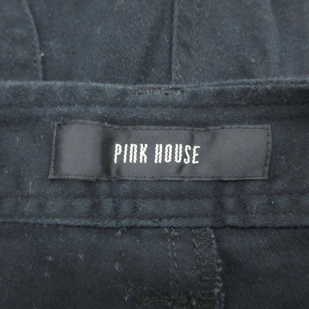 ピンクハウス PINK HOUSE ガウチョパンツ ワイドパンツ 七分丈 S 黒 花