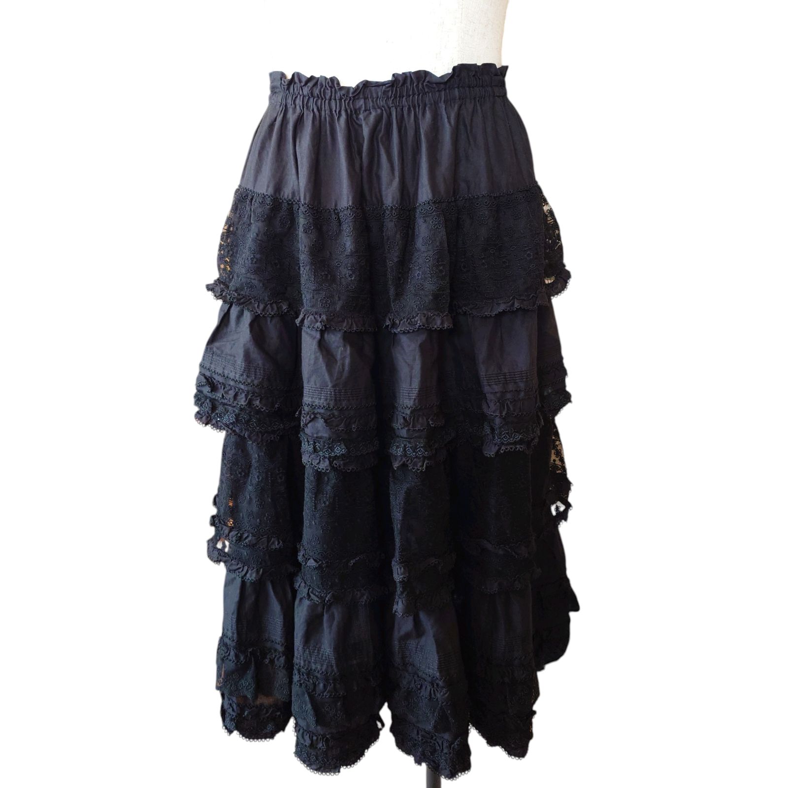 希少 ピンクハウス PINK HOUSE ロング スカート 刺繍 レース