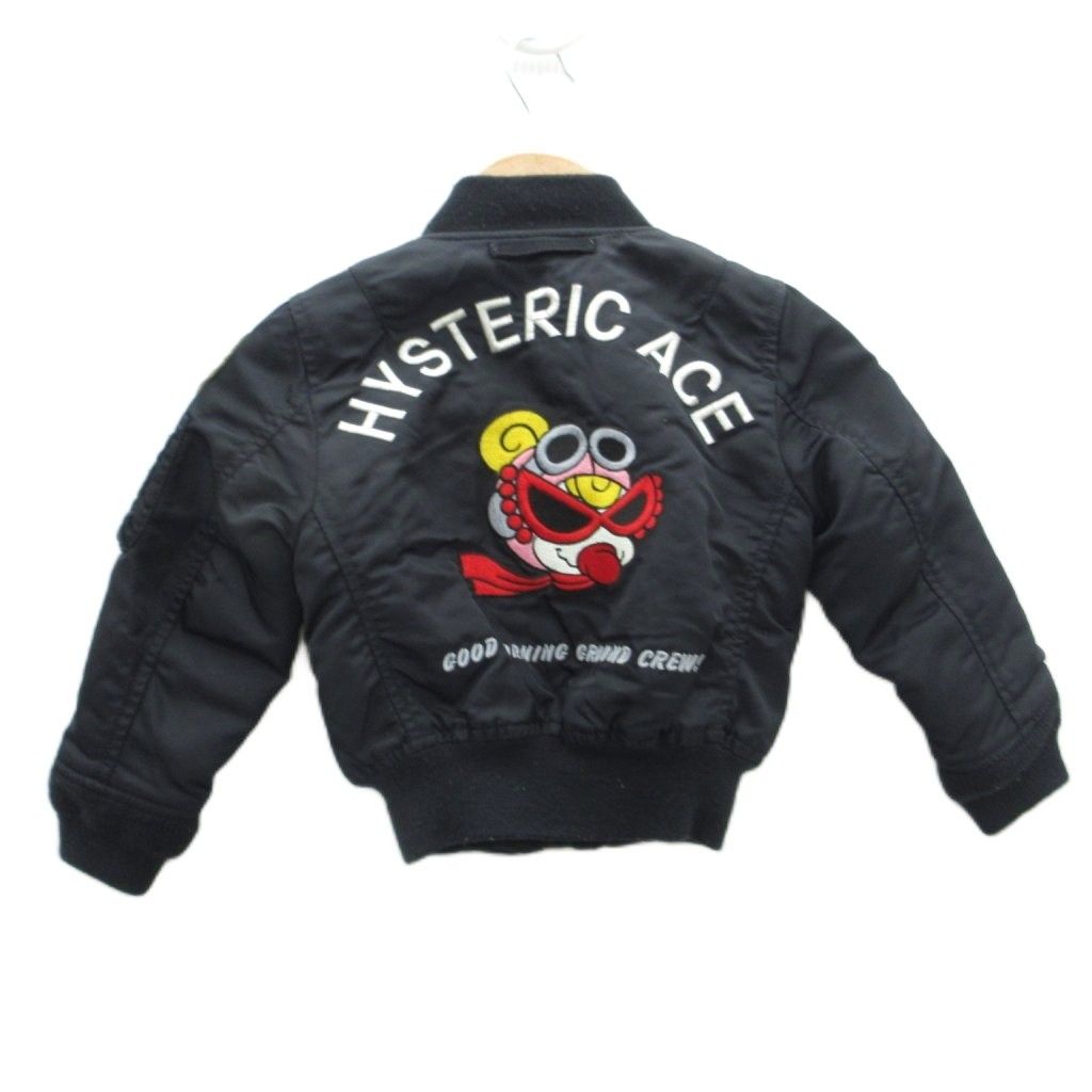 ヒステリックミニ Hysteric MINI ブルゾンジャケット ミドル丈 95 黒