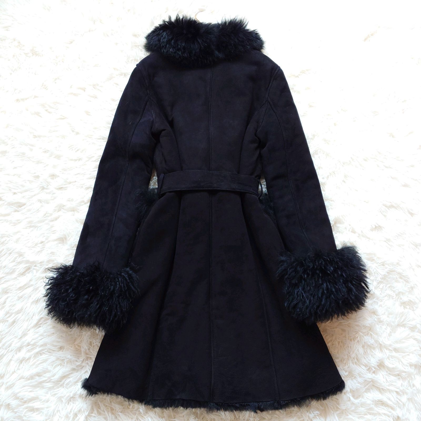 高級 ムートンコート 毛皮コート ファーコート ロングコート 羊毛皮