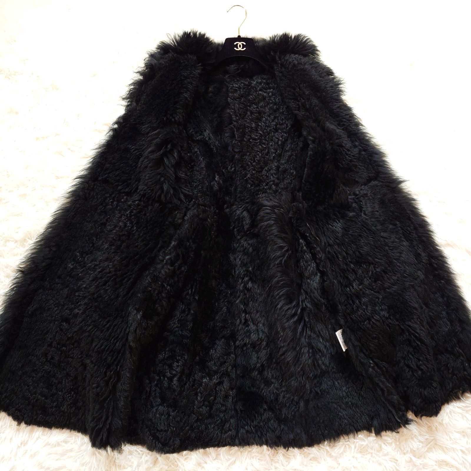 高級 ムートンコート 毛皮コート ファーコート ロングコート 羊毛皮