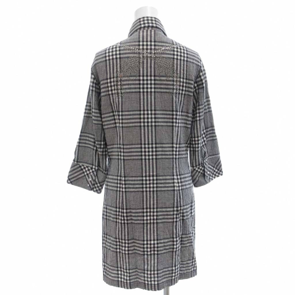 ロアー roar シャツワンピース ミニ 七分袖 二丁拳銃 スタッズ