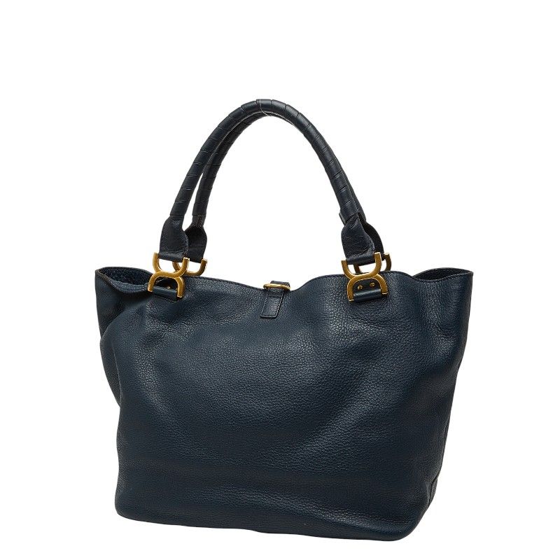 Chloé ネイビー マーシー　ハンドバッグ クロエ マーシー トートバッグ ハンドバッグ ネイビー レザー