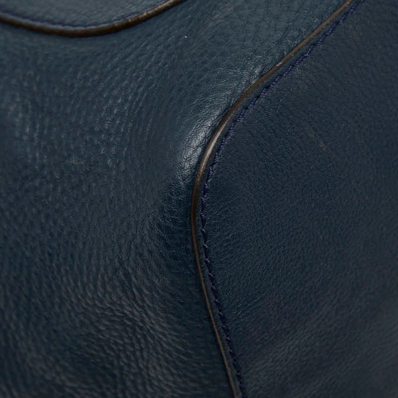 クロエ マーシー トートバッグ ハンドバッグ ネイビー レザー