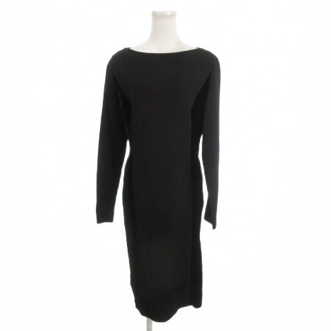 サルヴァトーレフェラガモFerragamo　ニットワンピース　ミモレ　切替　42 サルヴァトーレフェラガモ Salvatore Ferragamo ワンピース ウール 42