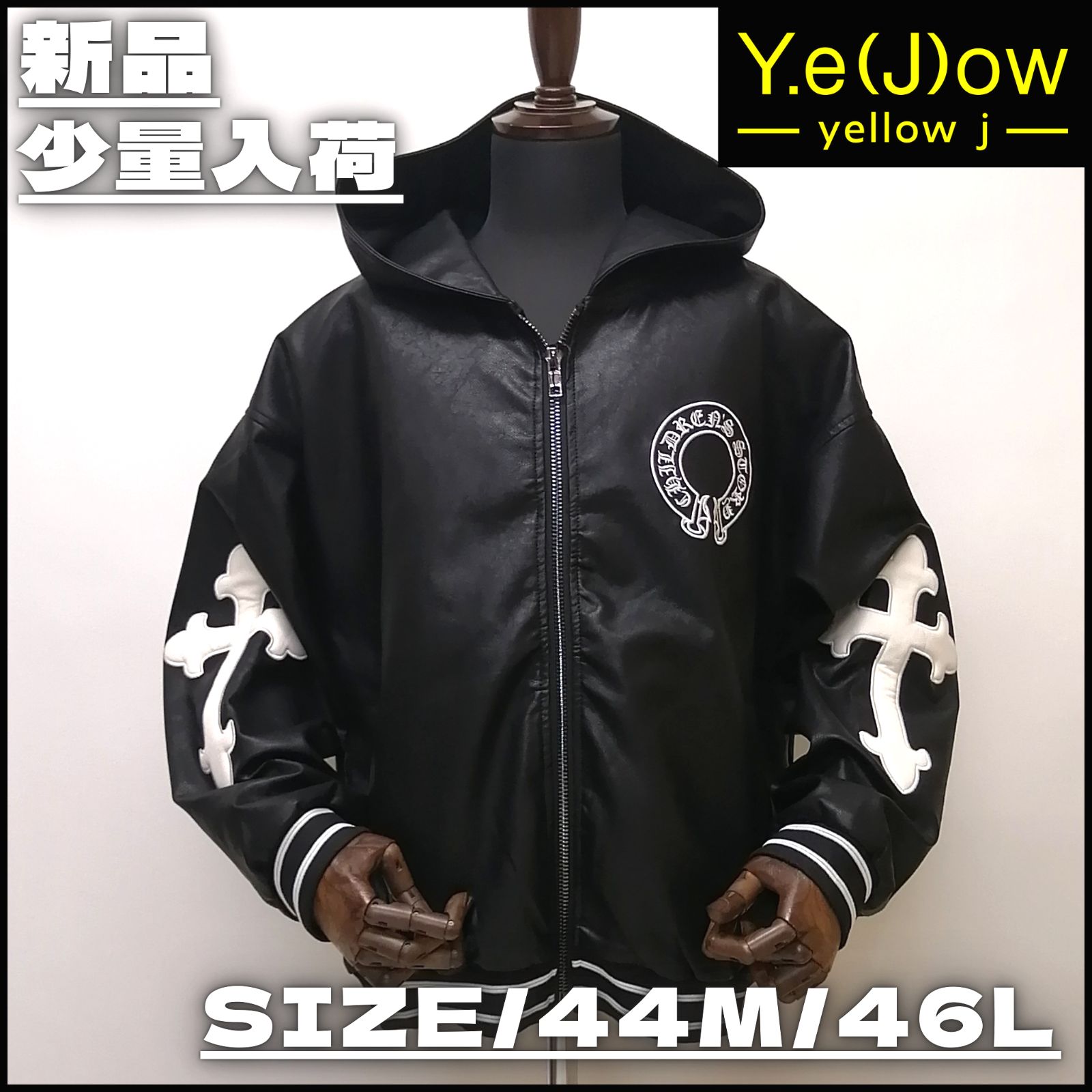 新作】【Y.e(J)ow / イエロージェイ・クロスPUフードブルゾン 