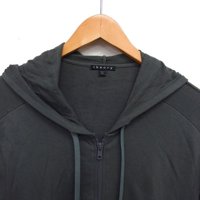 セオリー Theory ジップアップ パーカー リブ コットン混 無地 S