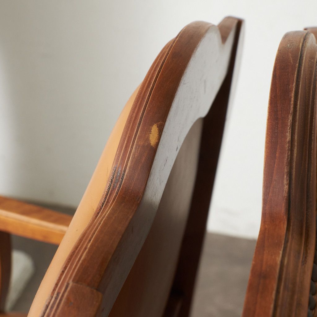 座面張替済 2脚セット 西洋 クラシック アームチェア ダイニングチェア