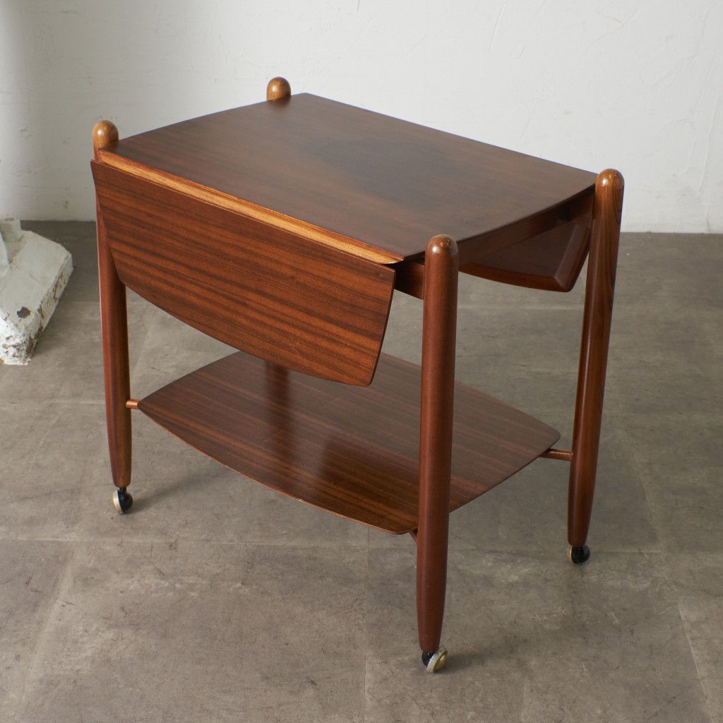 VANSON 英国 ヴィンテージ ティートローリー ドロップリーフ 拡張天板