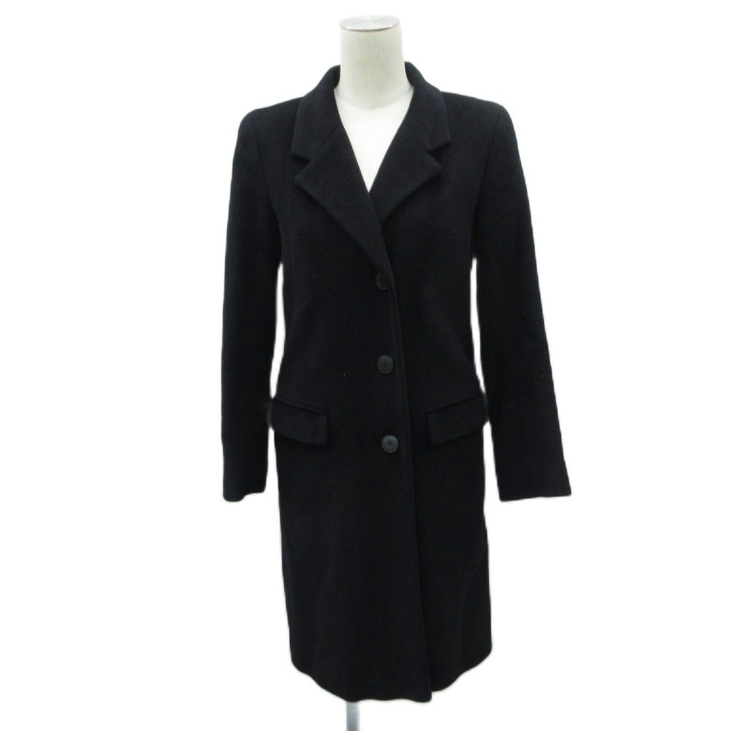 アニエスベー agnes b. チェスターコート アンゴラ 0 黒 ブラック