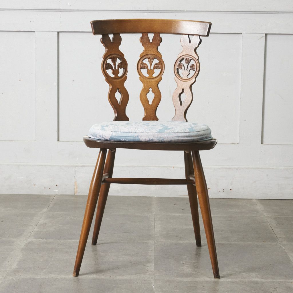 イギリスビンテージ アーコール/ercol エルム材 シスルバック アームチェア Ercol シスルバックチェア クッション エルム 英国 椅子 ヴィンテージ