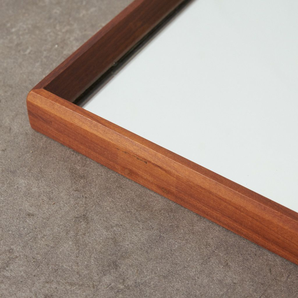 イギリスアンティーク チーク材 オーバル ウォールミラー ミッド