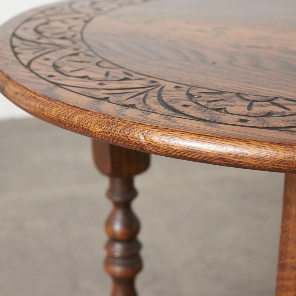 英国 クラシック サイドテーブル 拡張 天板 オーク ドロップリーフ