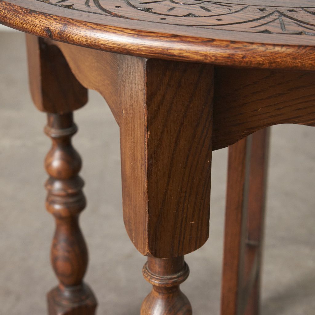 英国 クラシック サイドテーブル 拡張 天板 オーク ドロップリーフ