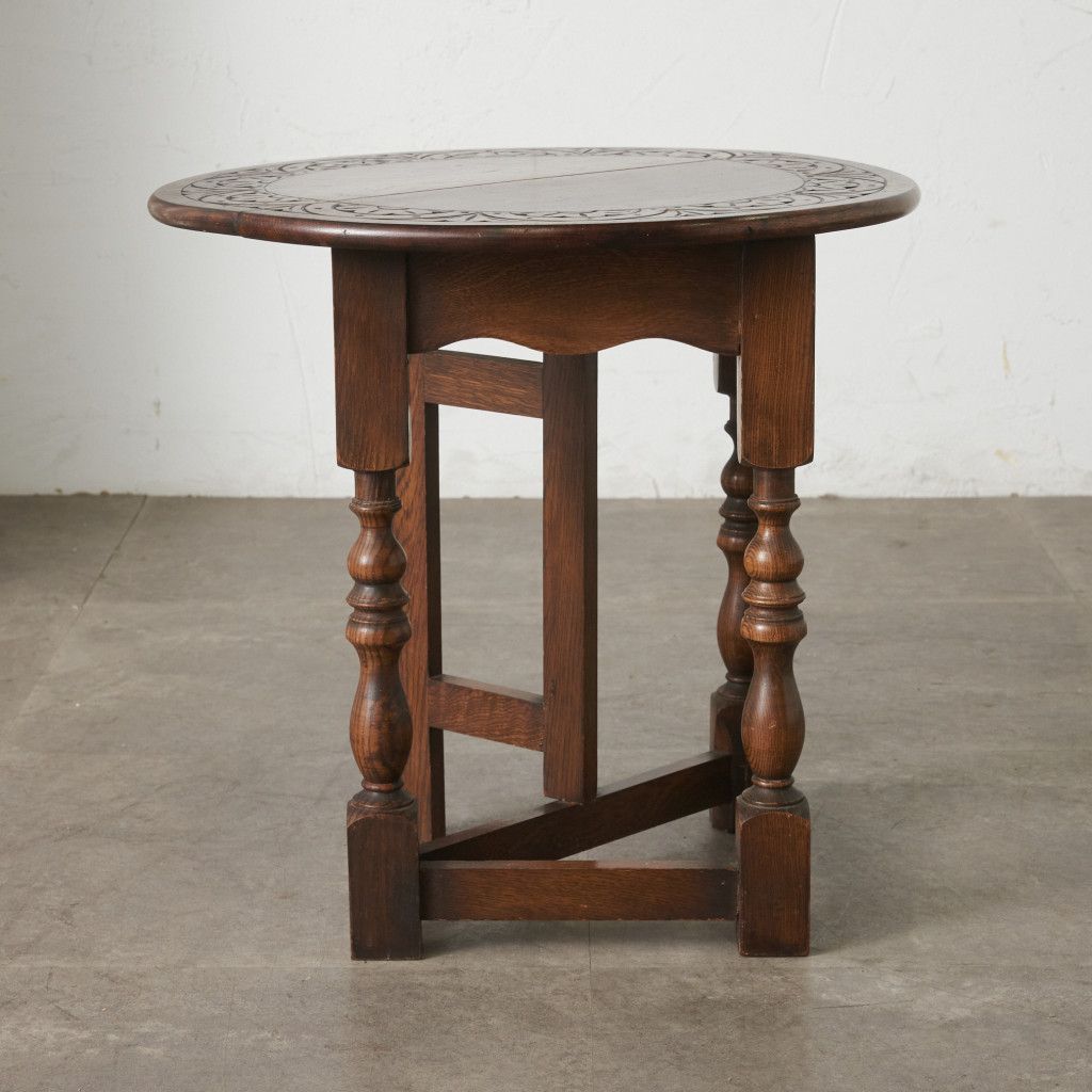 英国 クラシック サイドテーブル 拡張 天板 オーク ドロップリーフ