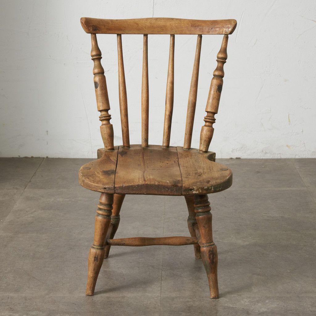 英国 アンティーク チャイルドチェア ウィンザーチェア 無垢材 子供