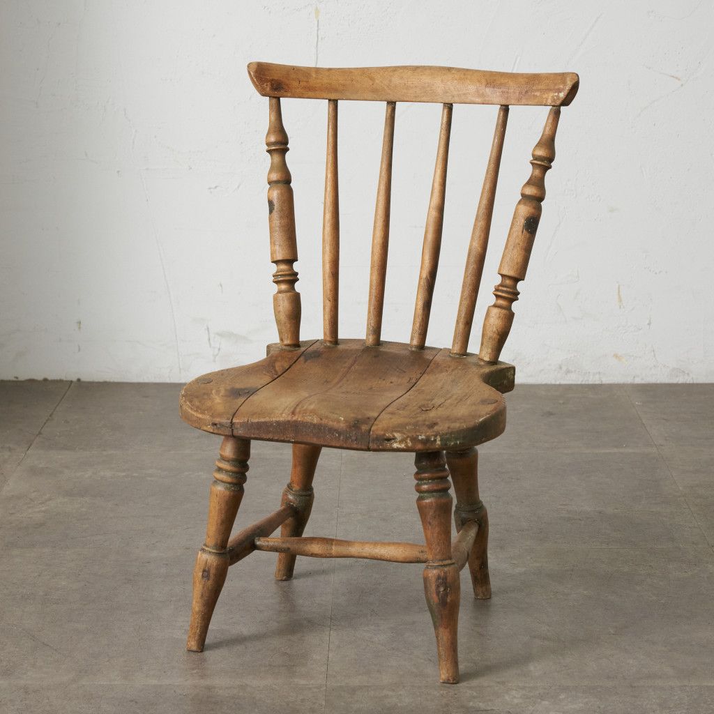 英国 アンティーク チャイルドチェア ウィンザーチェア 無垢材 子供