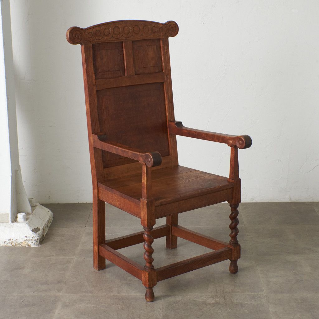 英国 アンティーク ブリティッシュオーク 無垢材 アームチェア
