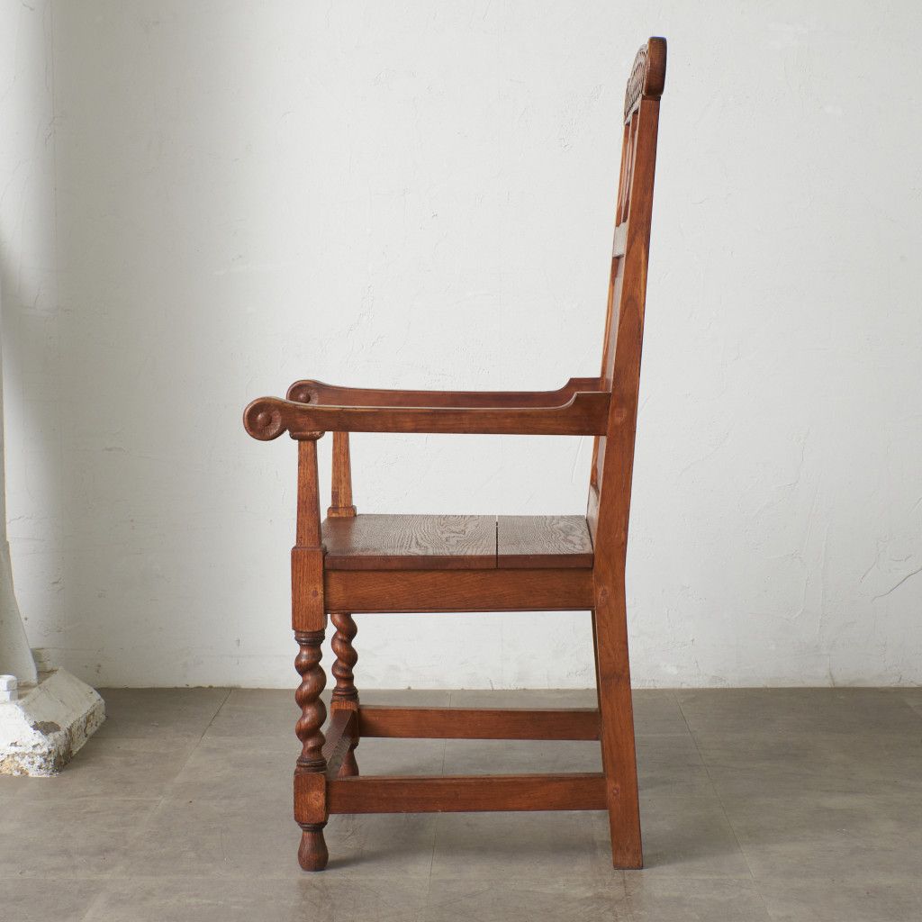 英国 アンティーク ブリティッシュオーク 無垢材 アームチェア