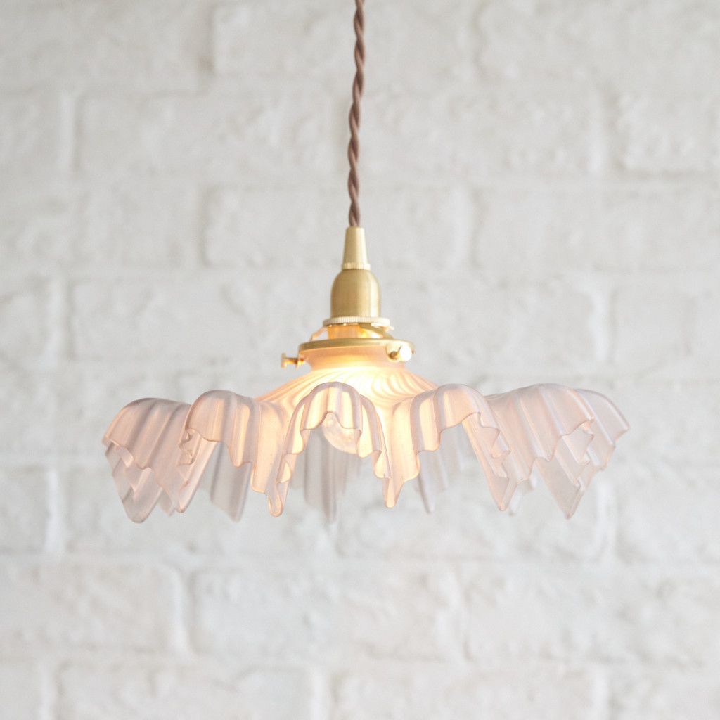 英国 アンティーク ミルクガラス ペンダントライト ガラス シェード