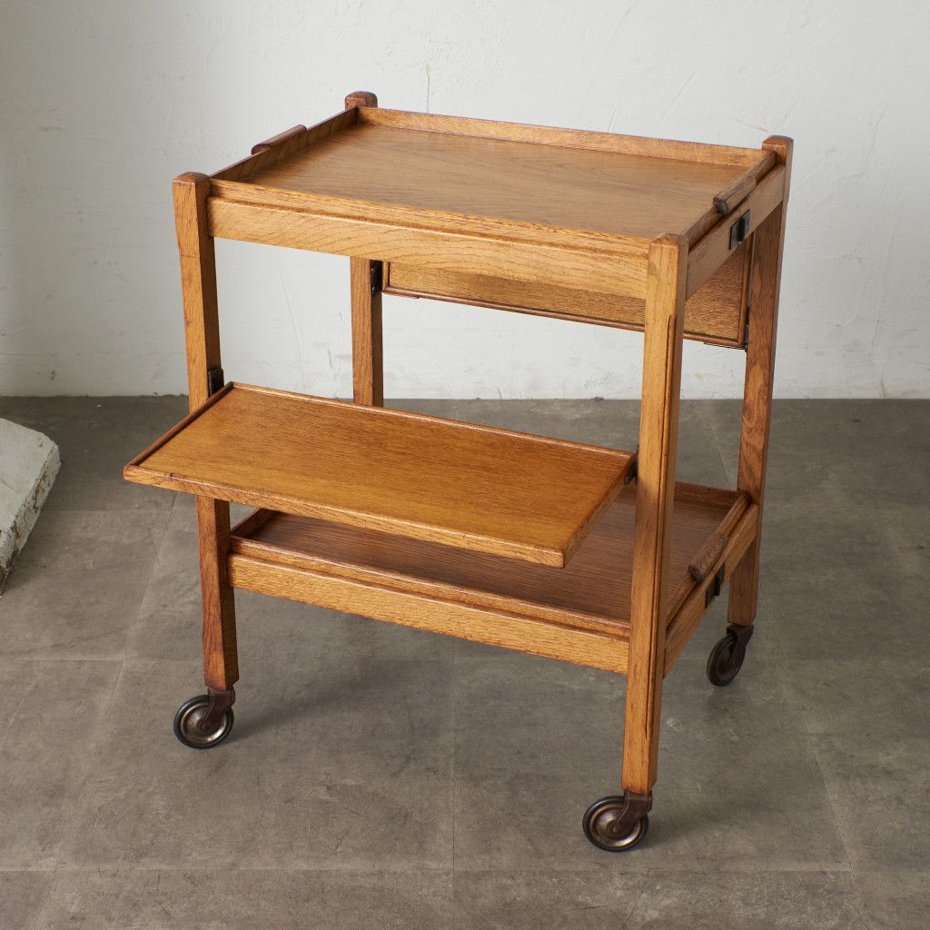 英国 ヴィンテージ キャスター ワゴン 折りたたみ トロリー キッチン