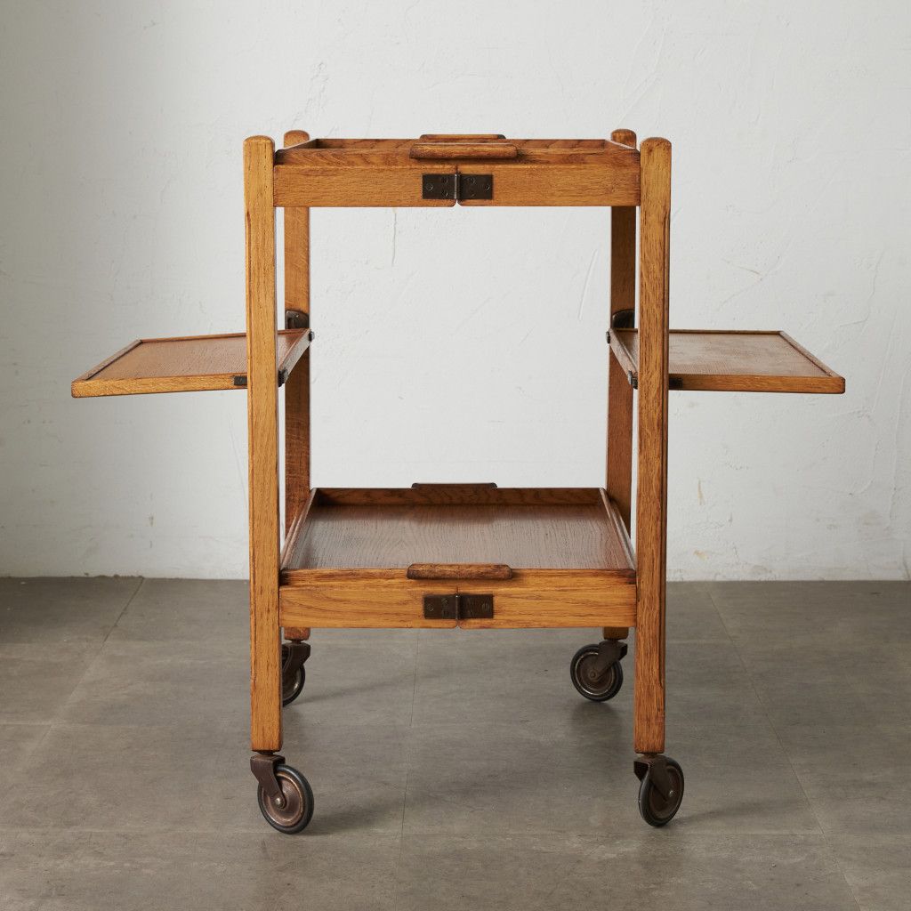 英国 ヴィンテージ キャスター ワゴン 折りたたみ トロリー キッチン