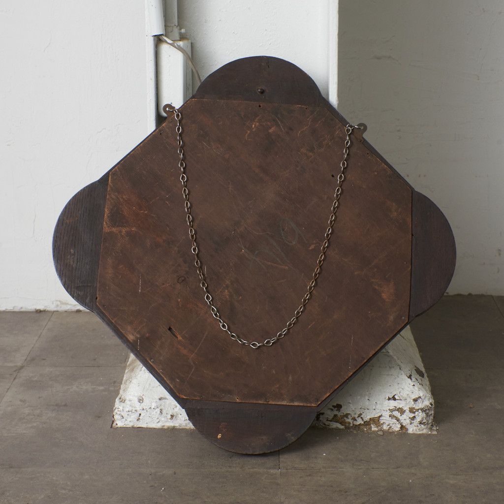 英国 アンティーク オーク ウォールミラー 壁掛け 鏡 クラシック 木