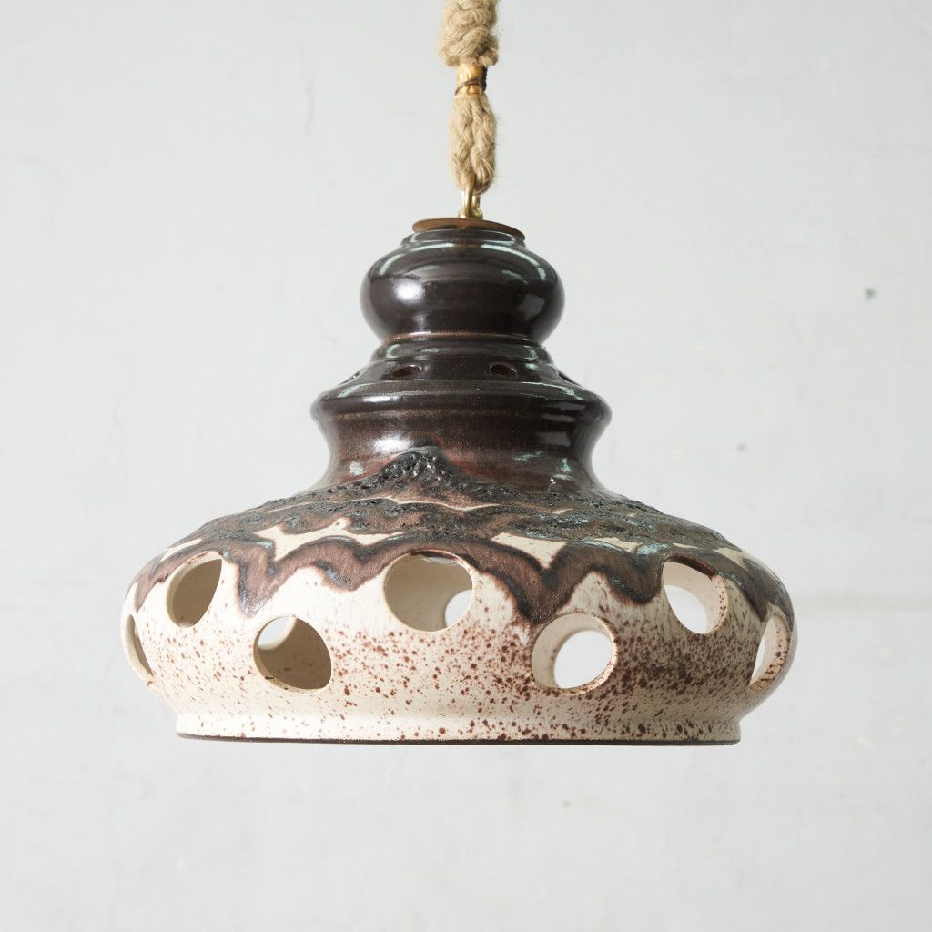 西ドイツ Fat lava ヴィンテージ ペンダントランプ 陶器 ライト 天井