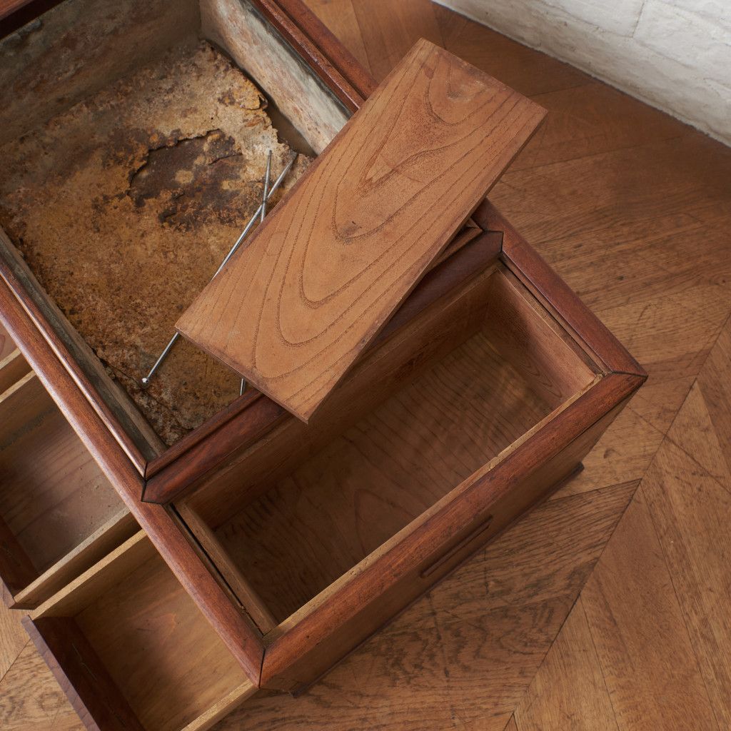 欅 関東長火鉢 囲炉裏 引出し付き 民芸 茶道具 火道具 古民家 座卓