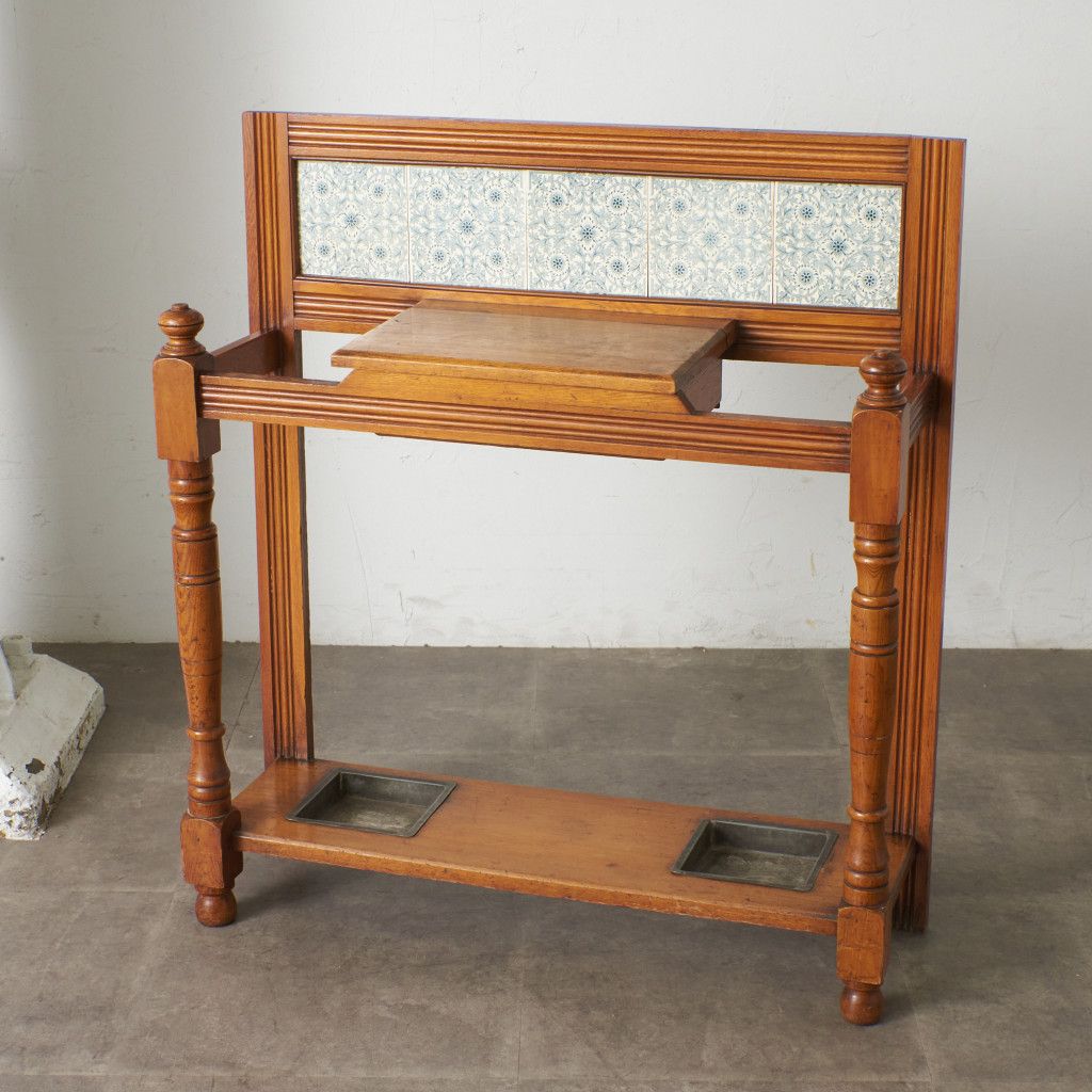 イギリス アンティーク アンブレラスタンド 木彫刻 傘立て 玄関 収納