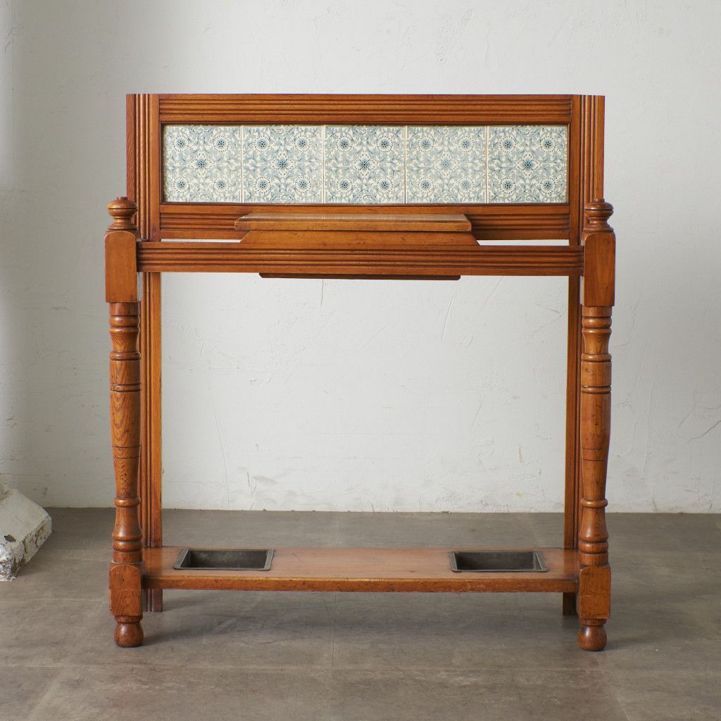 イギリス アンティーク アンブレラスタンド 木彫刻 傘立て 玄関 収納