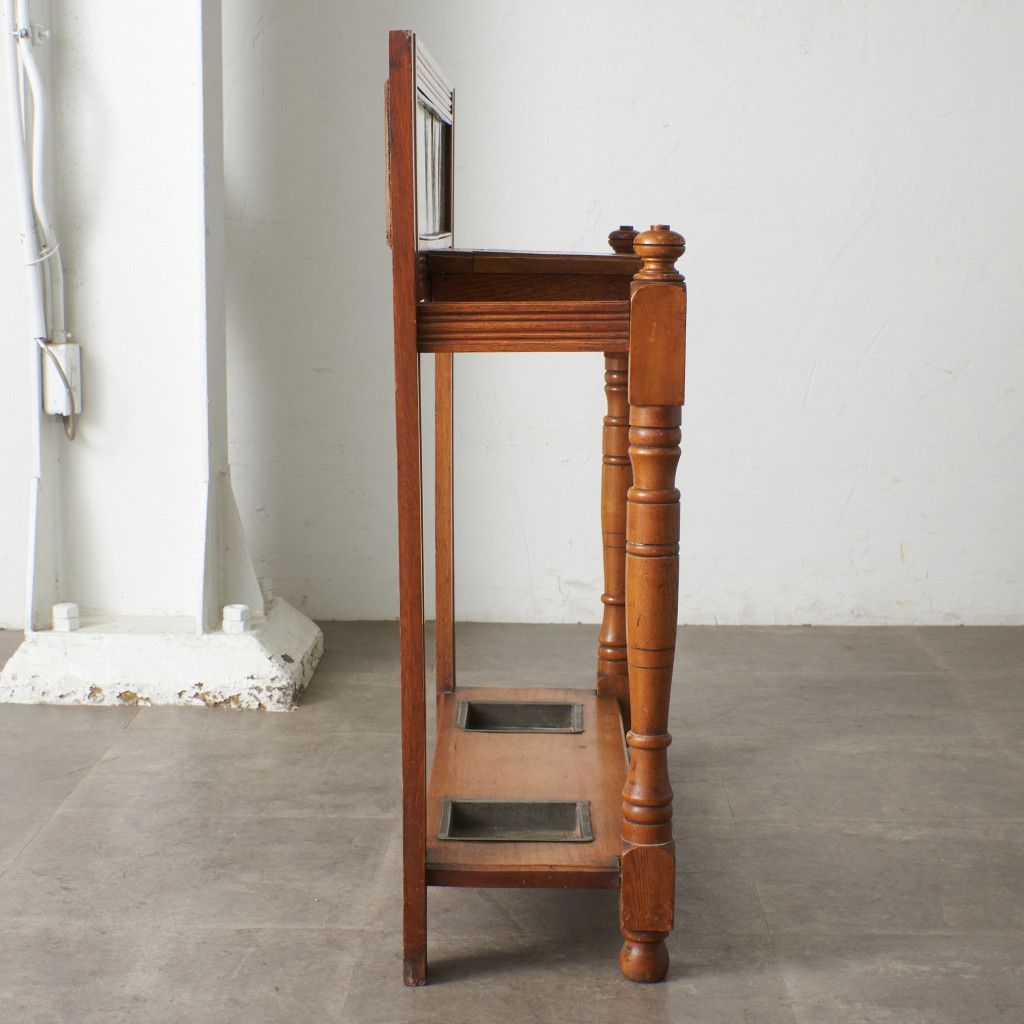 イギリス アンティーク アンブレラスタンド 木彫刻 傘立て 玄関 収納