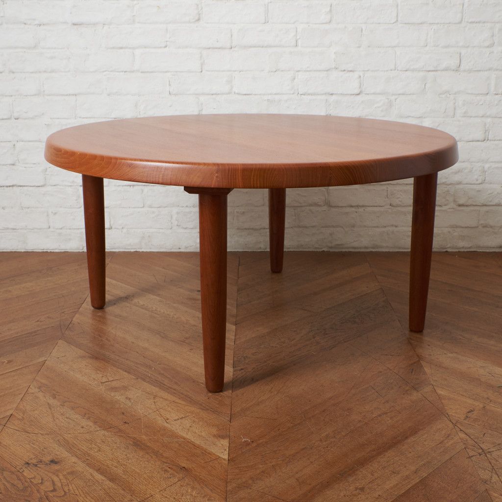 デンマーク Niels Bach チーク 無垢材 ラウンド コーヒーテーブル 北欧