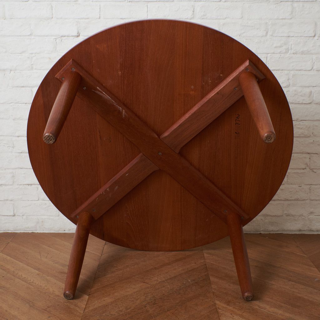 デンマーク Niels Bach チーク 無垢材 ラウンド コーヒーテーブル 北欧