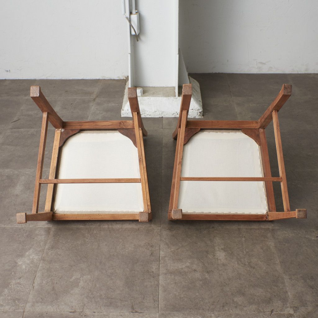 2脚セット 張替済 英国 アンティーク ダイニングチェア ストリップド