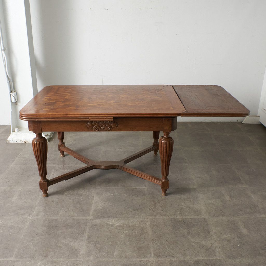 英国 アンティーク ドローリーフテーブル 伸長 オーク 木製