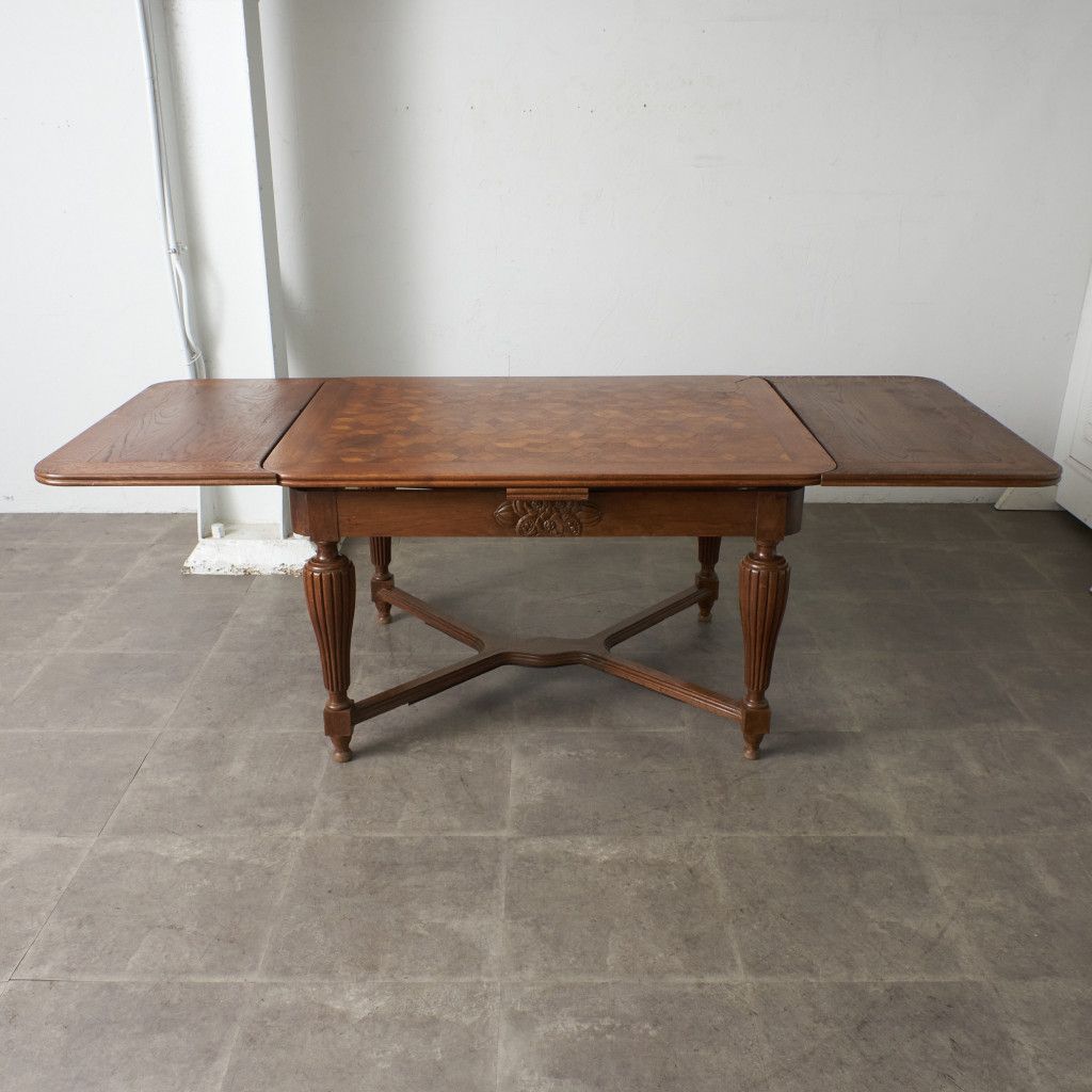 英国 アンティーク ドローリーフテーブル 伸長 オーク 木製