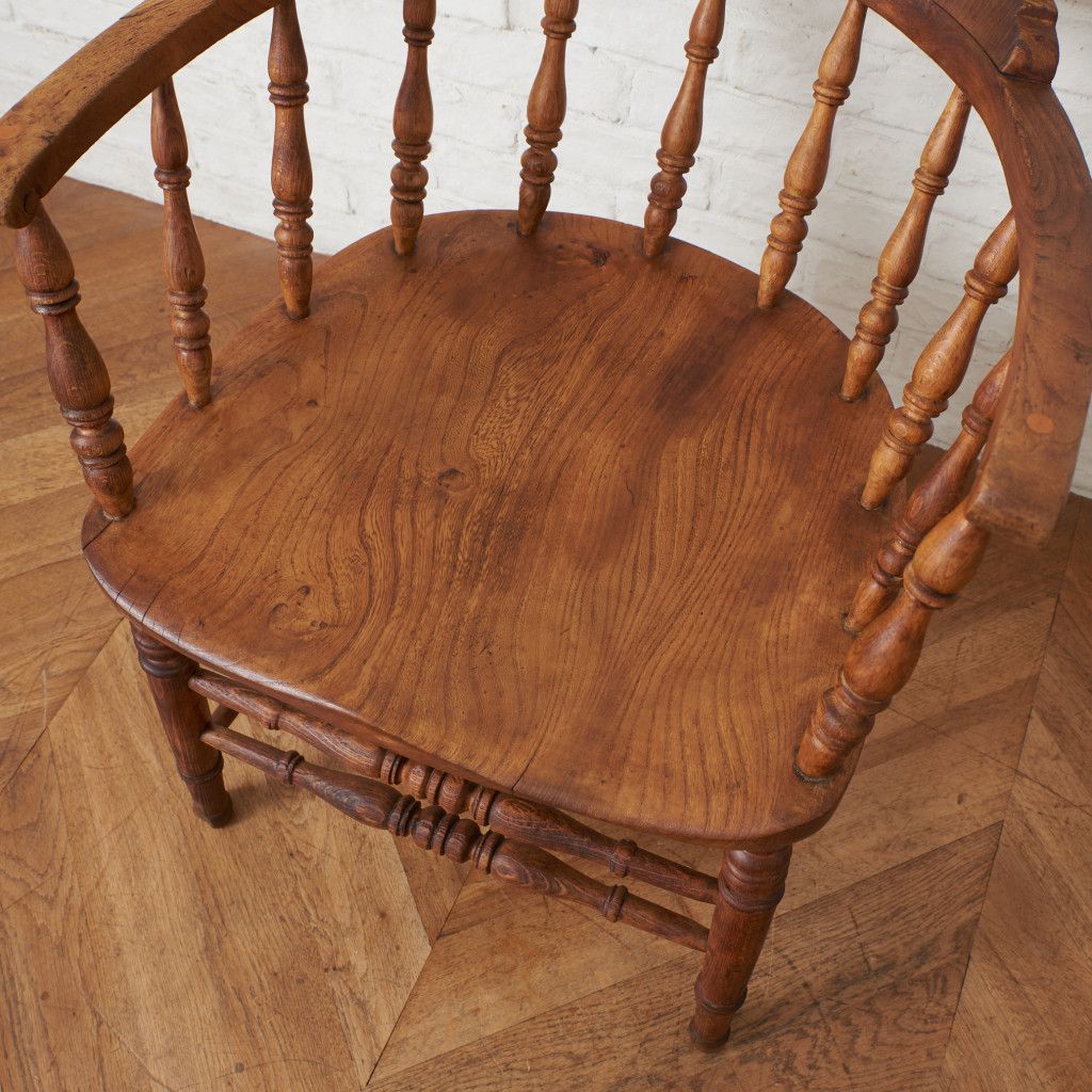 英国 アンティーク スモーカーズボウ ウィンザーチェア 古木