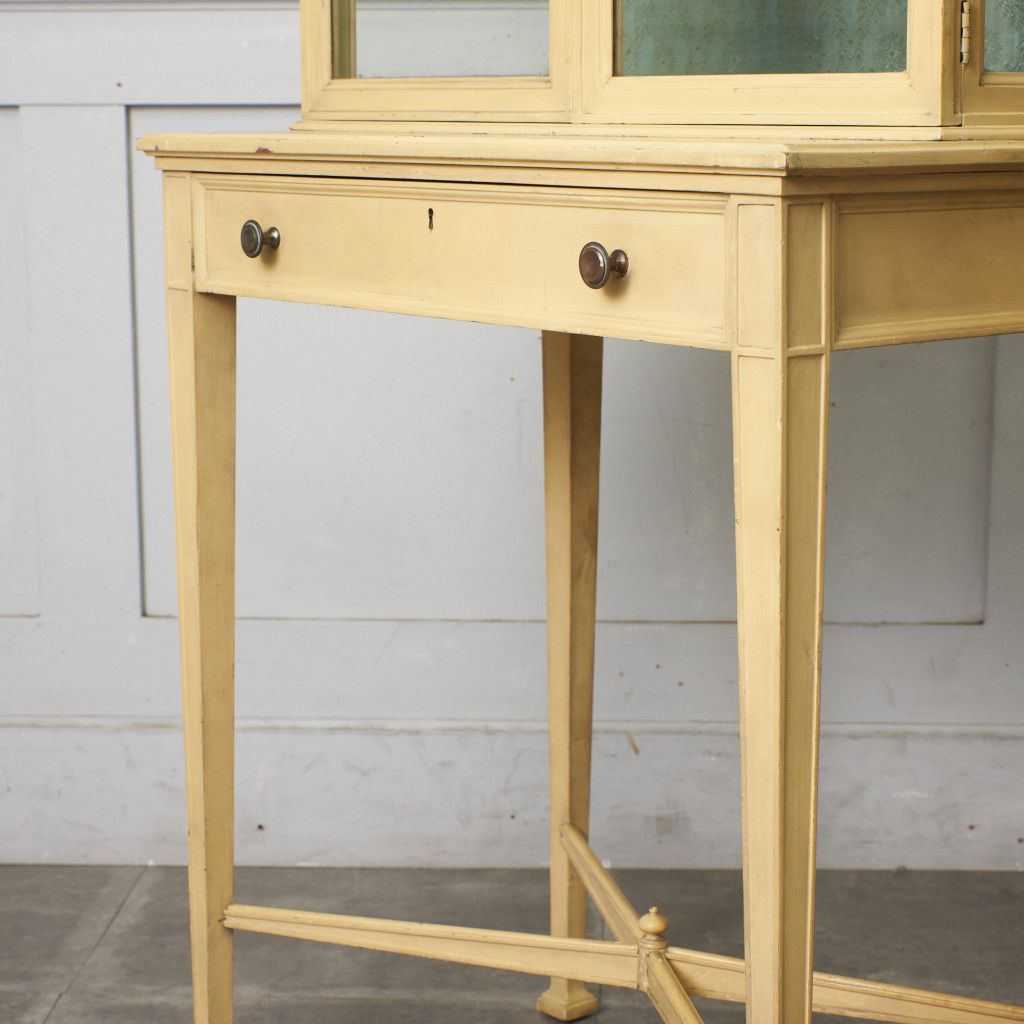 フレンチ クラシック ガラス キャビネット シャビー 木製 ペイント