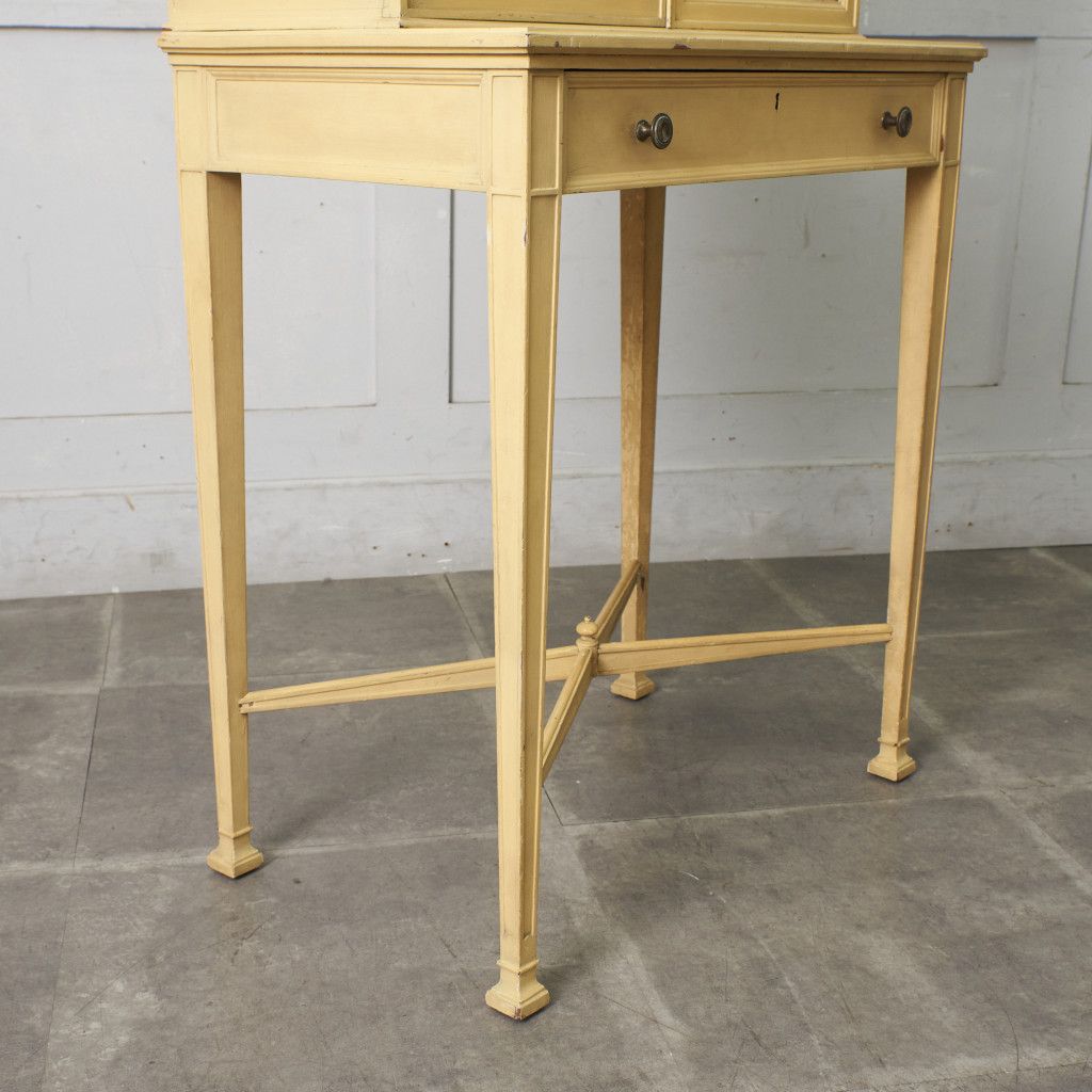 フレンチ クラシック ガラス キャビネット シャビー 木製 ペイント