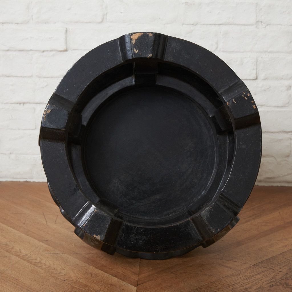 中国美術 七宝 天板 高卓 サイドテーブル 高さ545mm 木彫刻 猫脚 花台