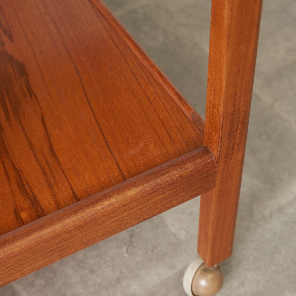 英国 ヴィンテージ トロリー ワゴン ドロップリーフ 拡張 天板 チーク